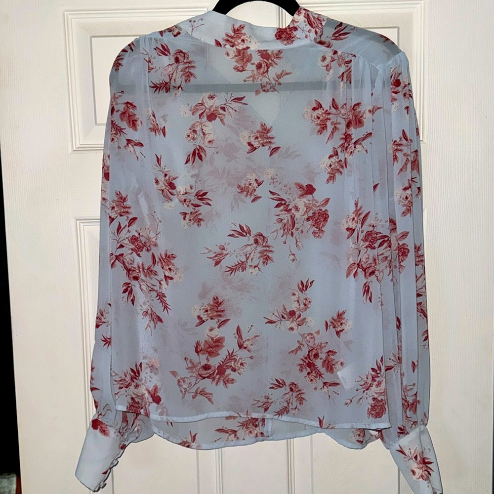 Express Sheer Floral Blouse